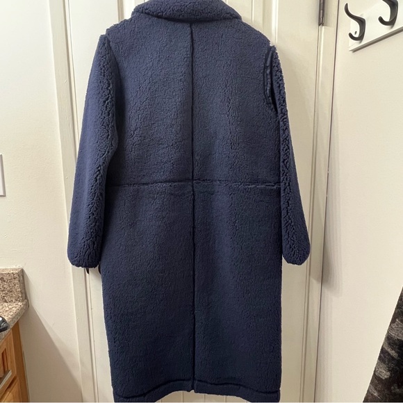 Columbia Navy Long Sherpa Jacket Coat large - Picture 6 of 12